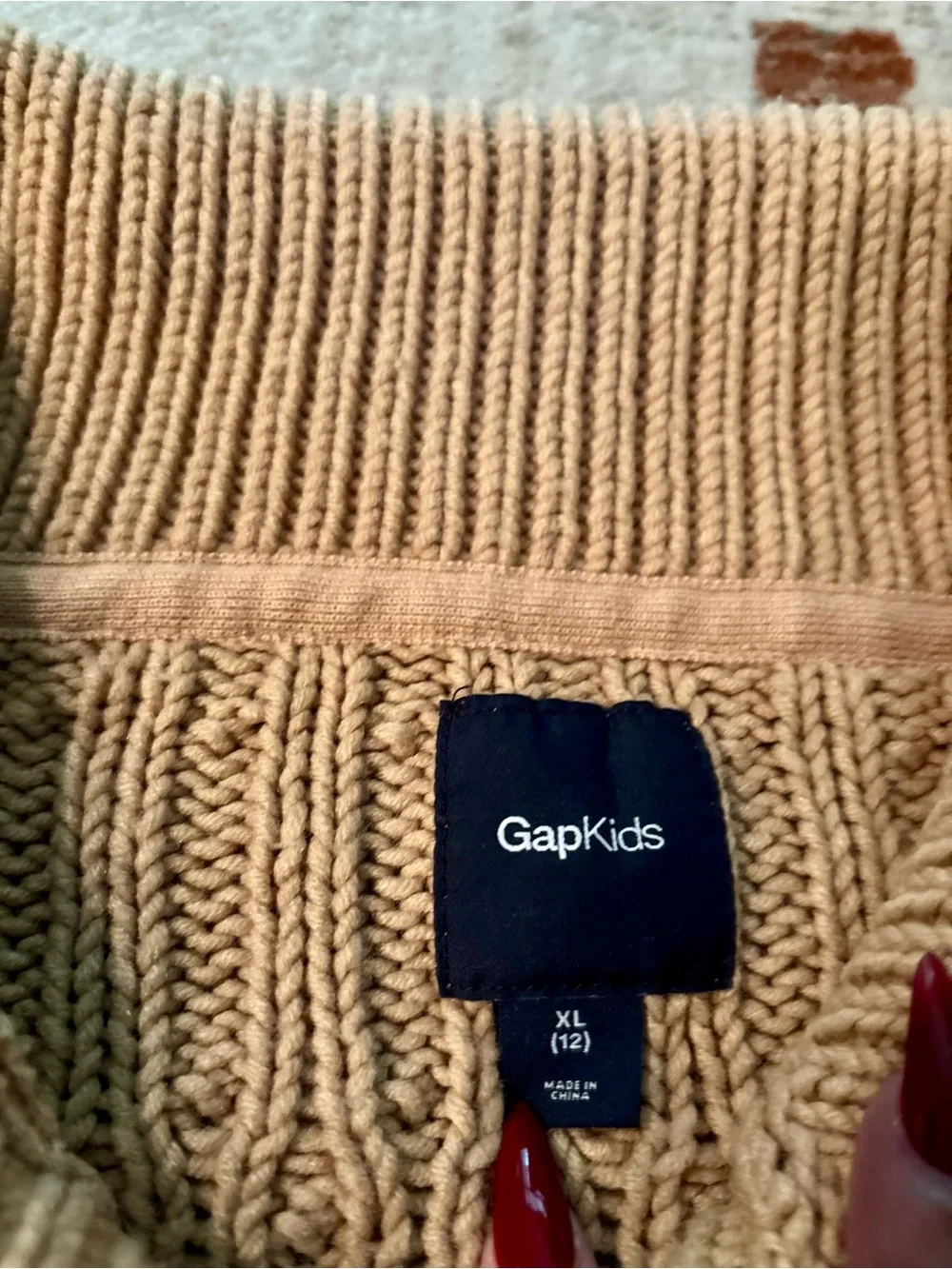 GAP Cream Cable Knit Button-Front Cardigan